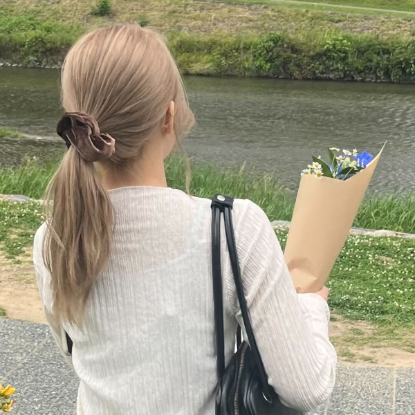 よもぎ蒸しを体験したお客様のお写真（女性）