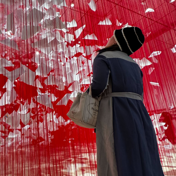 よもぎ蒸しを体験したお客様のお写真（女性）